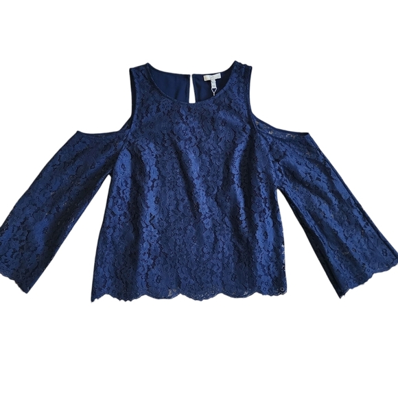 NWT Joie Abay Cold Shoulder Lace Blouse - Large - Picture 4 of 13